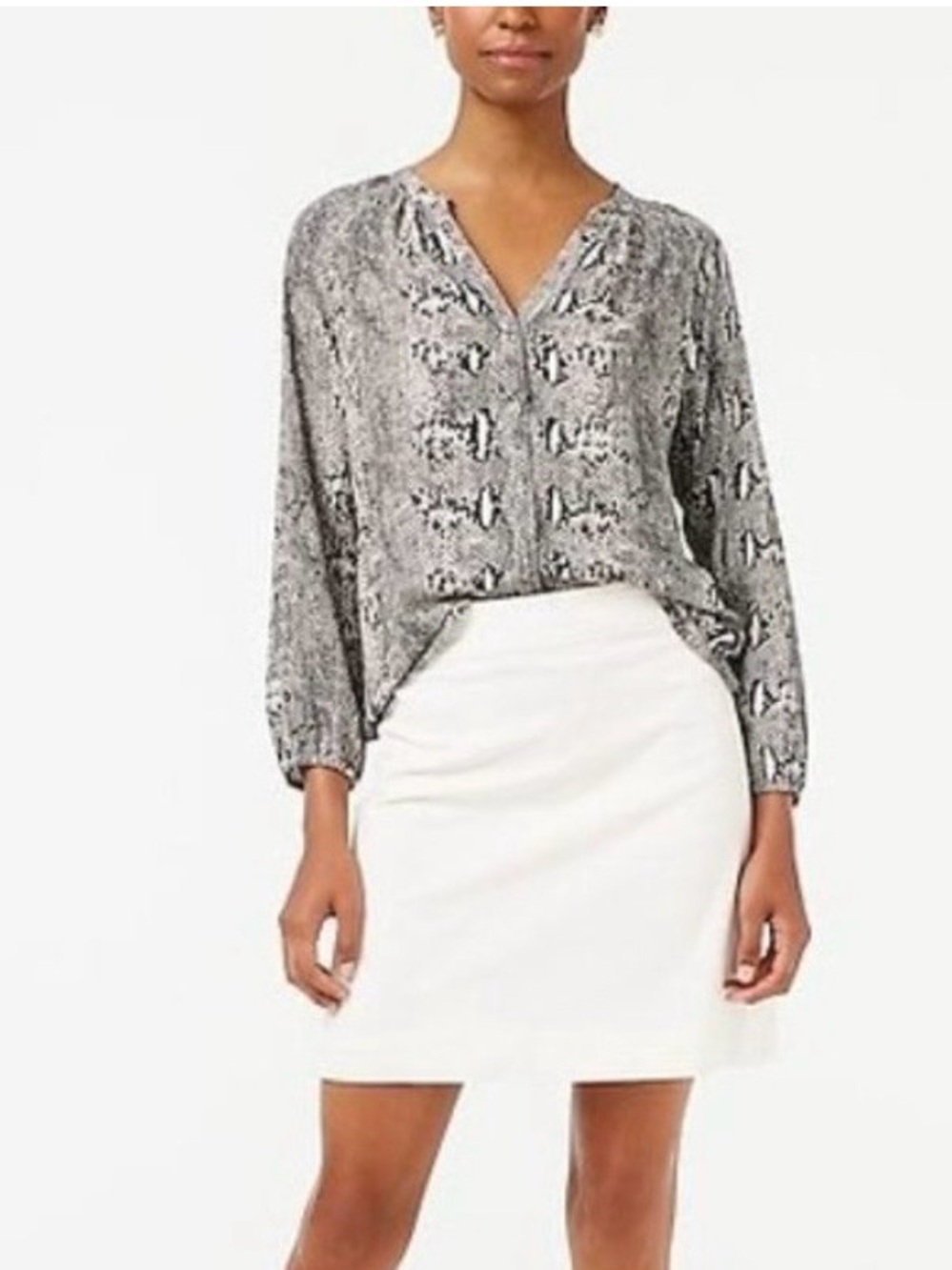 J. Crew Factory Snake-Print Blouse